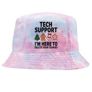 Christmas Tech Support Here To Delete Cookies Xmas Tie-Dyed Bucket Hat