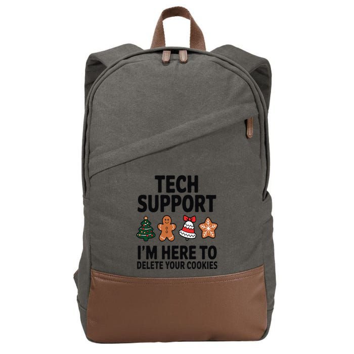 Christmas Tech Support Here To Delete Cookies Xmas Cotton Canvas Backpack