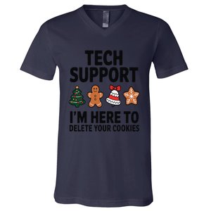 Christmas Tech Support Here To Delete Cookies Xmas V-Neck T-Shirt