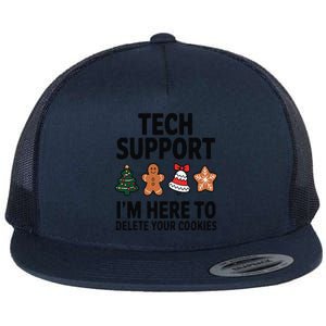 Christmas Tech Support Here To Delete Cookies Xmas Flat Bill Trucker Hat