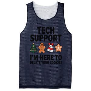 Christmas Tech Support Here To Delete Cookies Xmas Mesh Reversible Basketball Jersey Tank