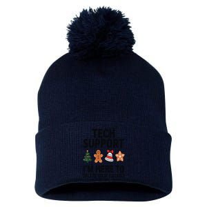 Christmas Tech Support Here To Delete Cookies Xmas Pom Pom 12in Knit Beanie