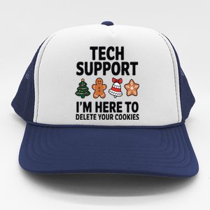 Christmas Tech Support Here To Delete Cookies Xmas Trucker Hat