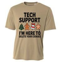 Christmas Tech Support Here To Delete Cookies Xmas Cooling Performance Crew T-Shirt