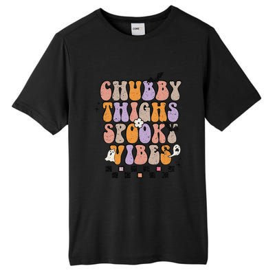 Chubby Thighs Spooky Vibes Halloween Retro Groovy Flower Boo Tall Fusion ChromaSoft Performance T-Shirt