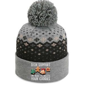 Christmas Tech Support Here To Delete Cookies Xmas Funny The Baniff Cuffed Pom Beanie