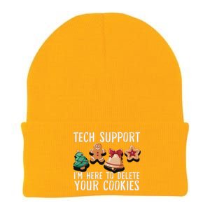 Christmas Tech Support Here To Delete Cookies Xmas Funny Knit Cap Winter Beanie