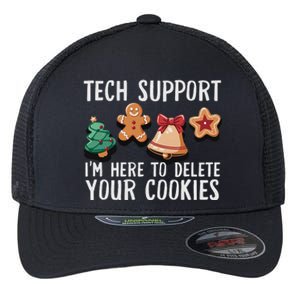 Christmas Tech Support Here To Delete Cookies Xmas Funny Flexfit Unipanel Trucker Cap