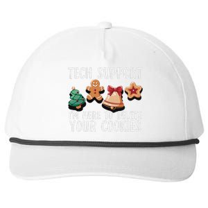 Christmas Tech Support Here To Delete Cookies Xmas Funny Snapback Five-Panel Rope Hat