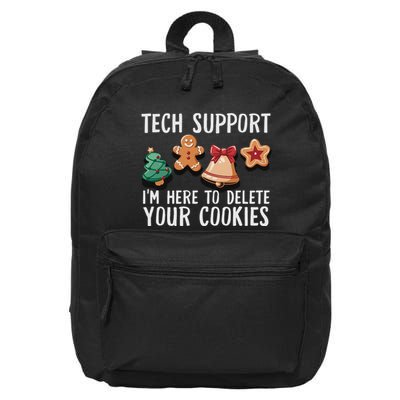 Christmas Tech Support Here To Delete Cookies Xmas Funny 16 in Basic Backpack