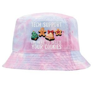 Christmas Tech Support Here To Delete Cookies Xmas Funny Tie-Dyed Bucket Hat