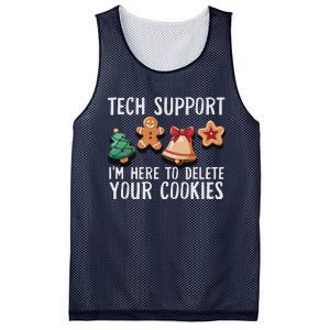 Christmas Tech Support Here To Delete Cookies Xmas Funny Mesh Reversible Basketball Jersey Tank