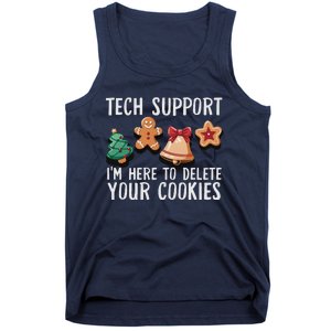 Christmas Tech Support Here To Delete Cookies Xmas Funny Tank Top