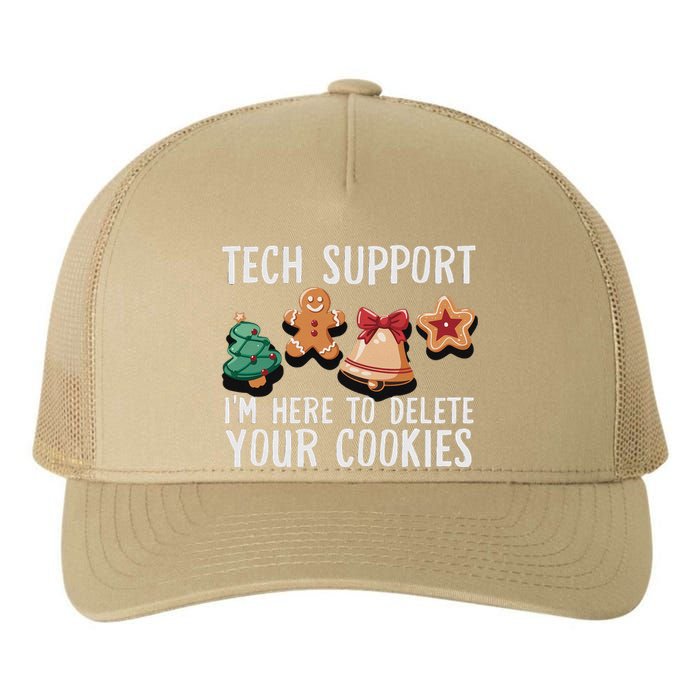 Christmas Tech Support Here To Delete Cookies Xmas Funny Yupoong Adult 5-Panel Trucker Hat