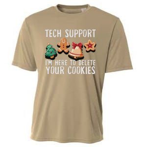 Christmas Tech Support Here To Delete Cookies Xmas Funny Cooling Performance Crew T-Shirt