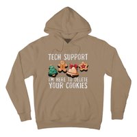 Christmas Tech Support Here To Delete Cookies Xmas Funny Hoodie