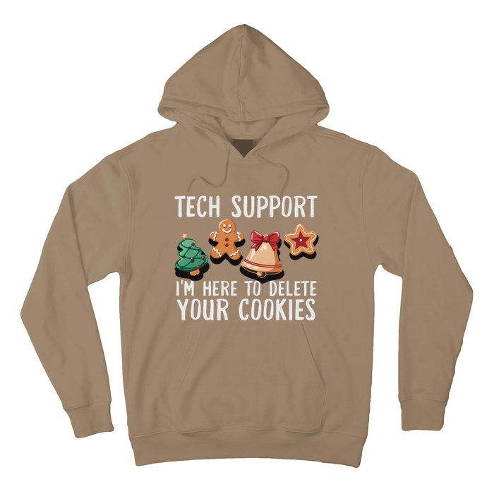 Christmas Tech Support Here To Delete Cookies Xmas Funny Hoodie