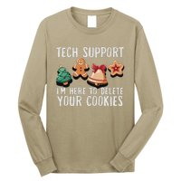 Christmas Tech Support Here To Delete Cookies Xmas Funny Long Sleeve Shirt