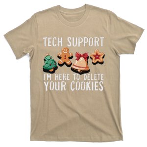 Christmas Tech Support Here To Delete Cookies Xmas Funny T-Shirt