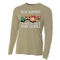 Christmas Tech Support Here To Delete Cookies Xmas Funny Cooling Performance Long Sleeve Crew