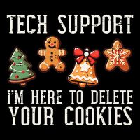 Christmas Tech Support Here To Delete Cookies Xmas Button