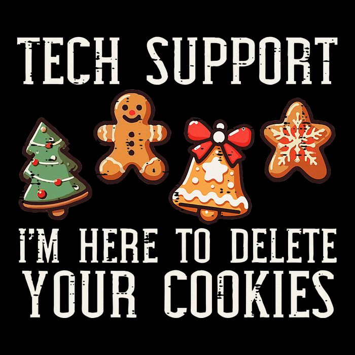 Christmas Tech Support Here To Delete Cookies Xmas Button