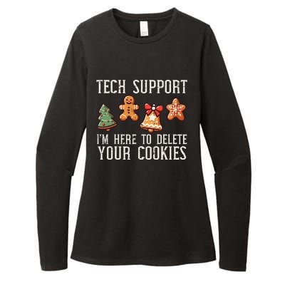 Christmas Tech Support Here To Delete Cookies Xmas Womens CVC Long Sleeve Shirt