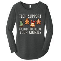 Christmas Tech Support Here To Delete Cookies Xmas Women's Perfect Tri Tunic Long Sleeve Shirt