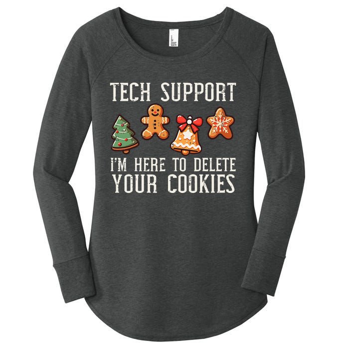 Christmas Tech Support Here To Delete Cookies Xmas Women's Perfect Tri Tunic Long Sleeve Shirt