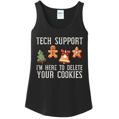 Christmas Tech Support Here To Delete Cookies Xmas Ladies Essential Tank