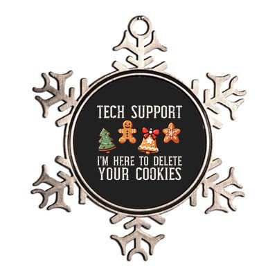 Christmas Tech Support Here To Delete Cookies Xmas Metallic Star Ornament