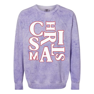 Christmas Typography Santa Claus Christmas Pj Pajama Top Colorblast Crewneck Sweatshirt