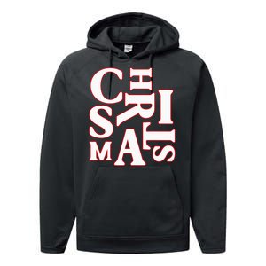 Christmas Typography Santa Claus Christmas Pj Pajama Top Performance Fleece Hoodie