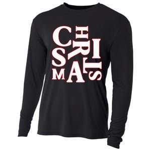 Christmas Typography Santa Claus Christmas Pj Pajama Top Cooling Performance Long Sleeve Crew