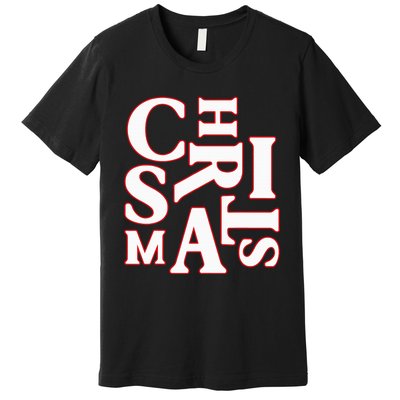 Christmas Typography Santa Claus Christmas Pj Pajama Top Premium T-Shirt