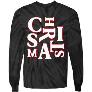 Christmas Typography Santa Claus Christmas Pj Pajama Top Tie-Dye Long Sleeve Shirt