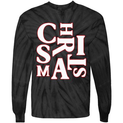 Christmas Typography Santa Claus Christmas Pj Pajama Top Tie-Dye Long Sleeve Shirt