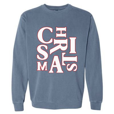 Christmas Typography Santa Claus Christmas Pj Pajama Top Garment-Dyed Sweatshirt