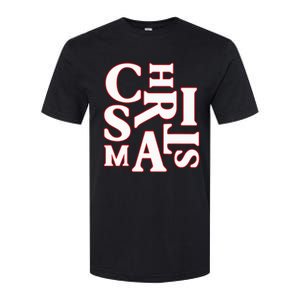 Christmas Typography Santa Claus Christmas Pj Pajama Top Softstyle CVC T-Shirt