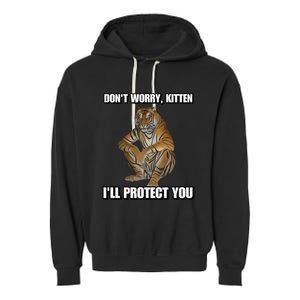 Cringey Tees Store I’Ll Protect You Kitten Cringey Garment-Dyed Fleece Hoodie