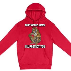 Cringey Tees Store I’Ll Protect You Kitten Cringey Premium Pullover Hoodie