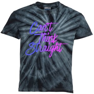 Can't Think Straight Funny Bisexual Bi Pride Flag Kids Tie-Dye T-Shirt