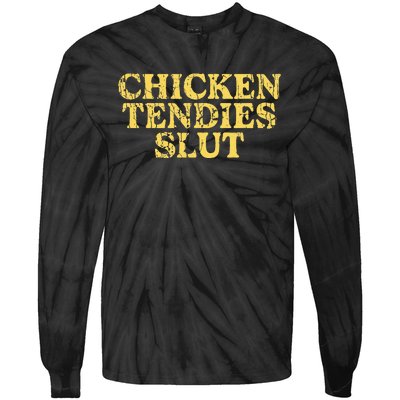 Chicken Tendies Slut Chicken Tender Lover Nuggets Tie-Dye Long Sleeve Shirt