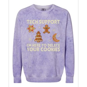 Christmas Tech Support Here To Delete Cookie Xmas Colorblast Crewneck Sweatshirt