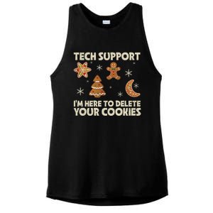 Christmas Tech Support Here To Delete Cookie Xmas Ladies PosiCharge Tri-Blend Wicking Tank