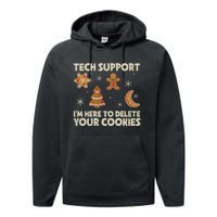 Christmas Tech Support Here To Delete Cookie Xmas Performance Fleece Hoodie