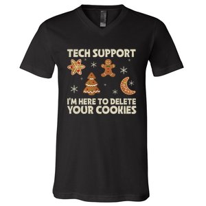 Christmas Tech Support Here To Delete Cookie Xmas V-Neck T-Shirt