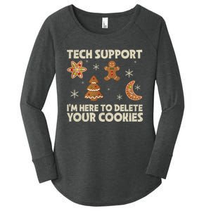 Christmas Tech Support Here To Delete Cookie Xmas Women's Perfect Tri Tunic Long Sleeve Shirt