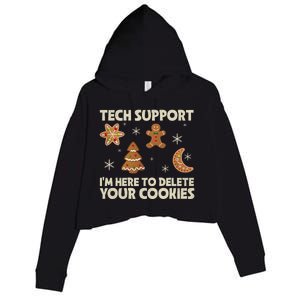 Christmas Tech Support Here To Delete Cookie Xmas Crop Fleece Hoodie