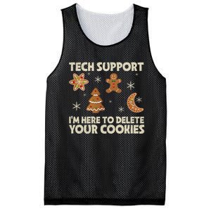 Christmas Tech Support Here To Delete Cookie Xmas Mesh Reversible Basketball Jersey Tank